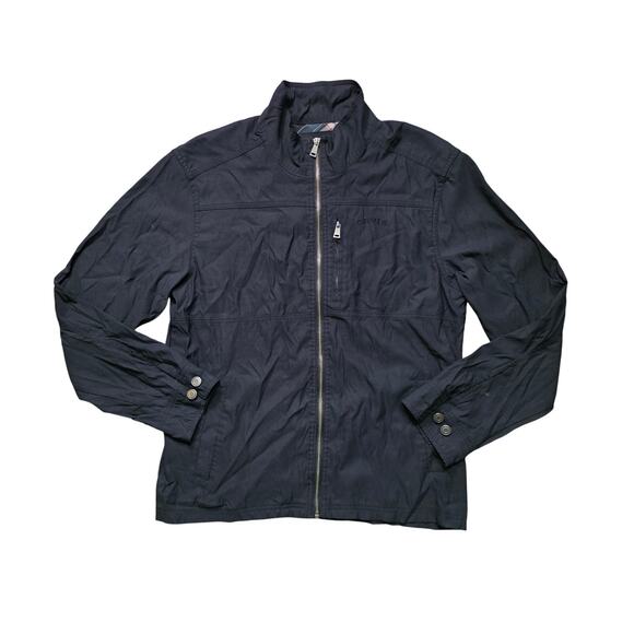 Orvis Bomber Jacket Men’s Medium Black Nylon Full Zip Water Resistant - Picture 1 of 8